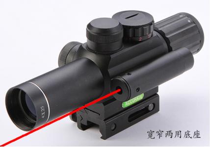 【M6】4X25红激光一体式瞄准镜 宽窄两用